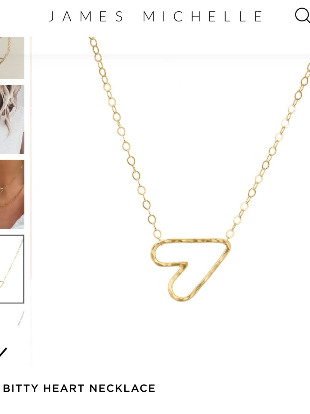 James Michelle Itty Bitty Heart Necklace | Brand New - Picture 4 of 6